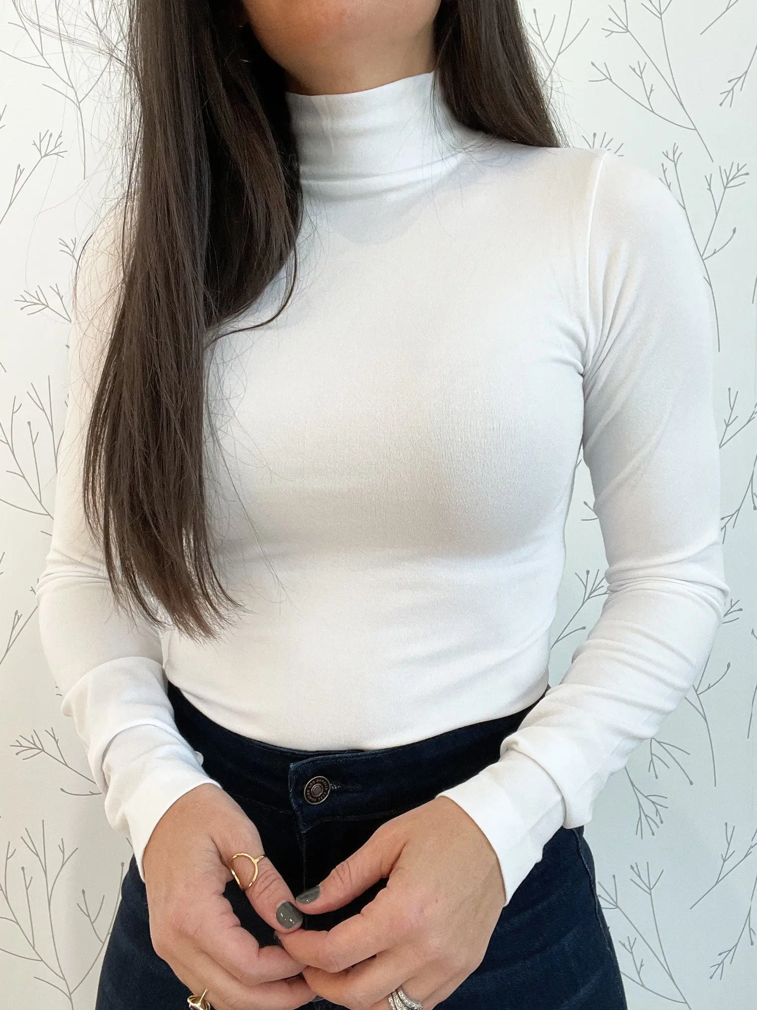 Solid Long Sleeve Turtle Neck Basic