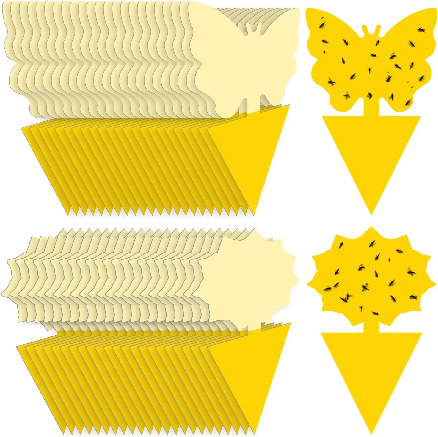 48 Pcs - Fruit Fly Traps, Fungus Gnat-Traps for Indoor-Outdoor Yellow Fruit-Fly Sticky-Trap Plants Flying Bug Insects Traps