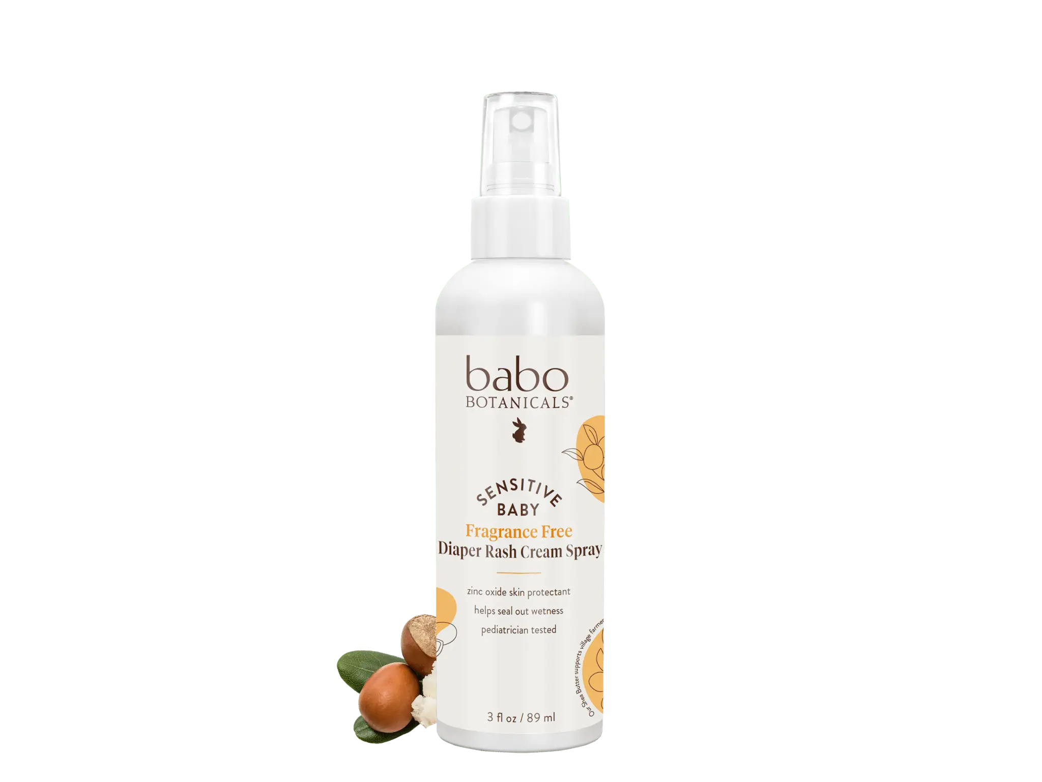 Babo Botanicals Sensitive Baby Fragrance Free Diaper Rash Cream Spray – Zinc Oxide Skin Protectant – Helps Seal Out Wetness – Pediatrician Tested – 3 fl oz (89 ml)