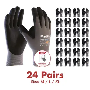 6/12/24 Pairs MaxiFlex Guantes de Construcción - MaxiFlex Gloves For Men - Guantes Para Trabajo - MaxiFlex Men's Construction Gloves