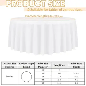 Luxury Round Tablecloth, Home Dining Room Table Runner, Wedding Party Decor, Thick Draping Tablecloth, 2pcs Set