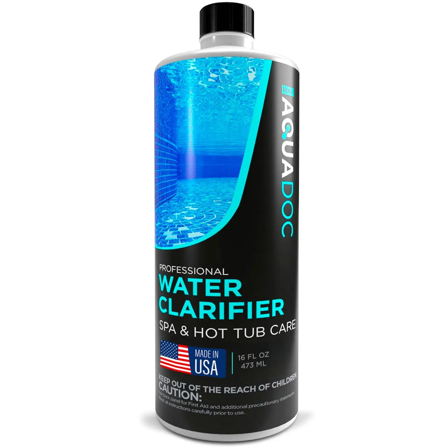 MAV AquaDoc Spa Clarifier 16oz For Hot Tub Cloudy Water Treatment, Keeps Spa Clear & Balanced