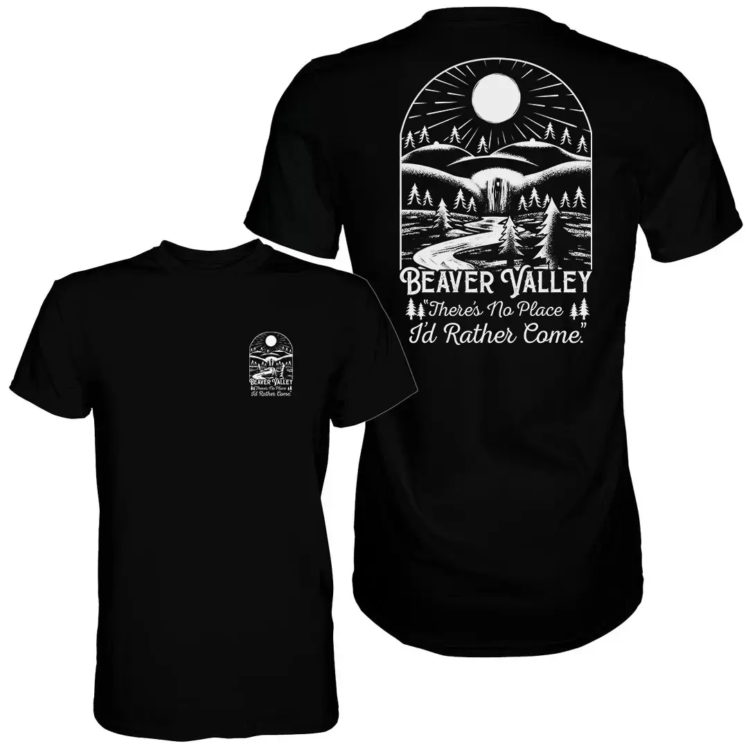 Beaver Valley Unisex T-Shirt, Funny Beaver Graphic Tee, Nature Inspired Shirt, 100% Cotton Casual Top, Made in USA