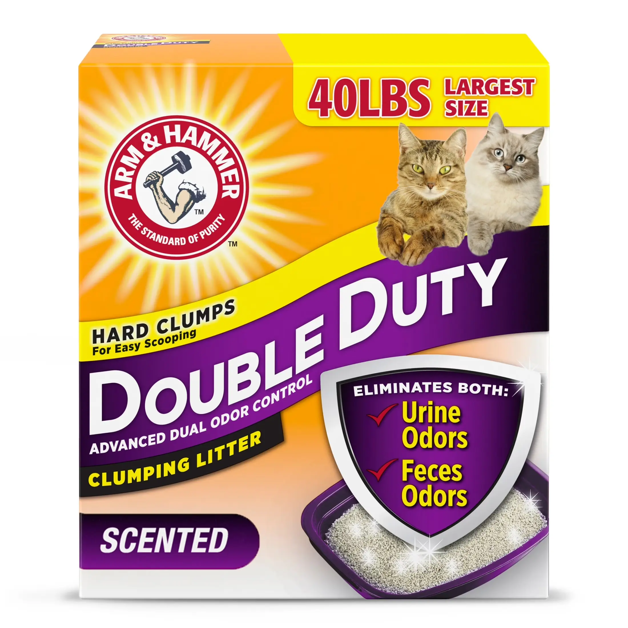 Cat Litter, Advanced Odor Control Clumping Cat Litter, Scented, 40 lb