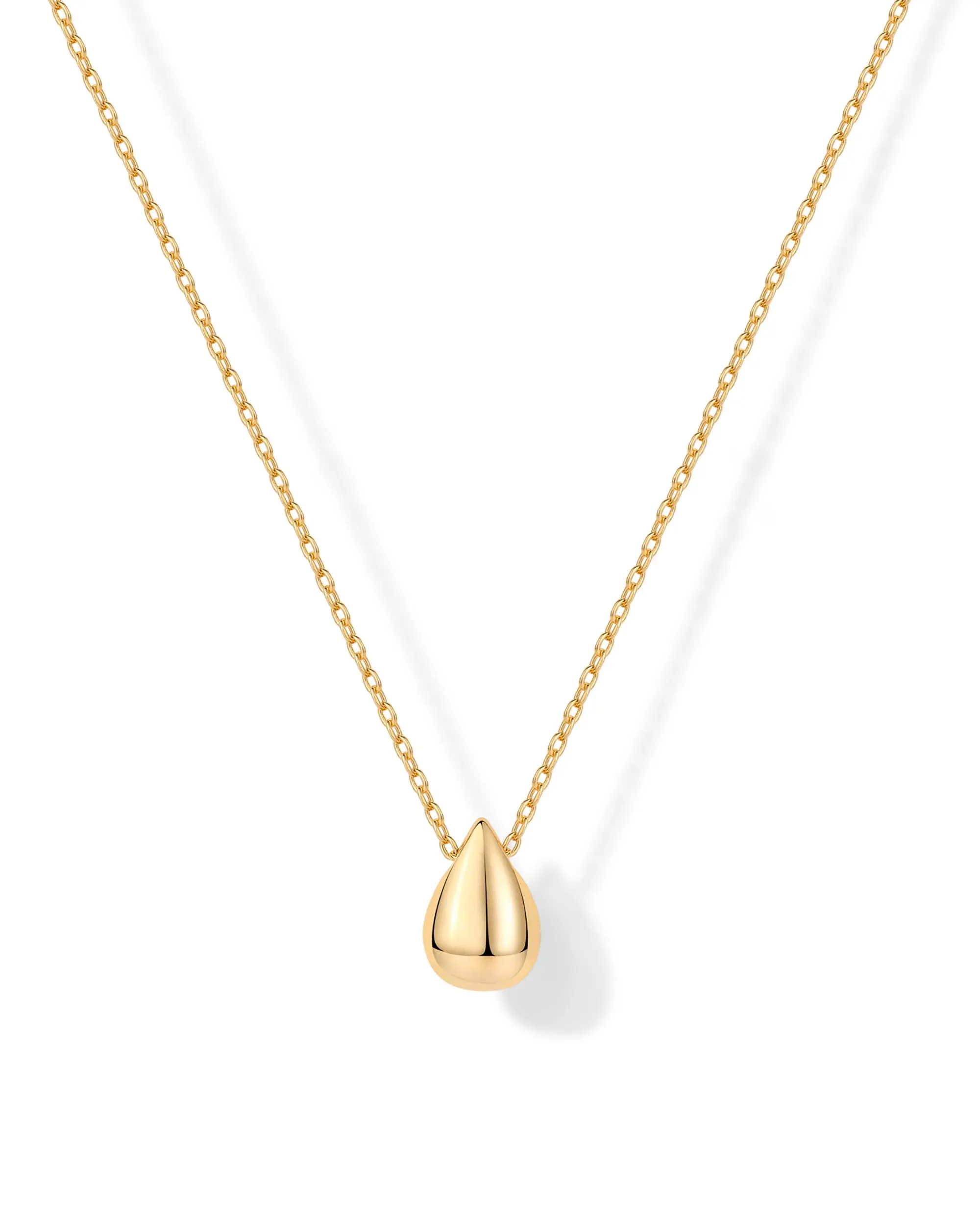 PAVOI 14K Gold Plated Women's Teardrop Pendant Necklace with Adjustable Chain PAVOI 14K Gold Plated Women's Teardrop Pendant Necklace with Adjustable Chain