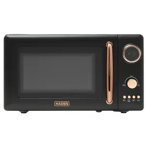 Haden 700 Watt 0.7 Cubic Foot Microwave Oven with Digital Controls, Black/Copper
