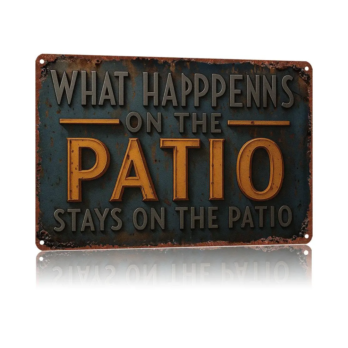 Vintage Wall Decor Metal sign 8X12Inch "What Happens on the Patio, Stays on the Patio",High-Definition Print Tin Poster, Weatherproof & Rust-Resistant for Home, GaragePatio, Garden,Private Space, Durable Wall Art,Aluminum Plaque Gift, Yard Decor, Outdoor