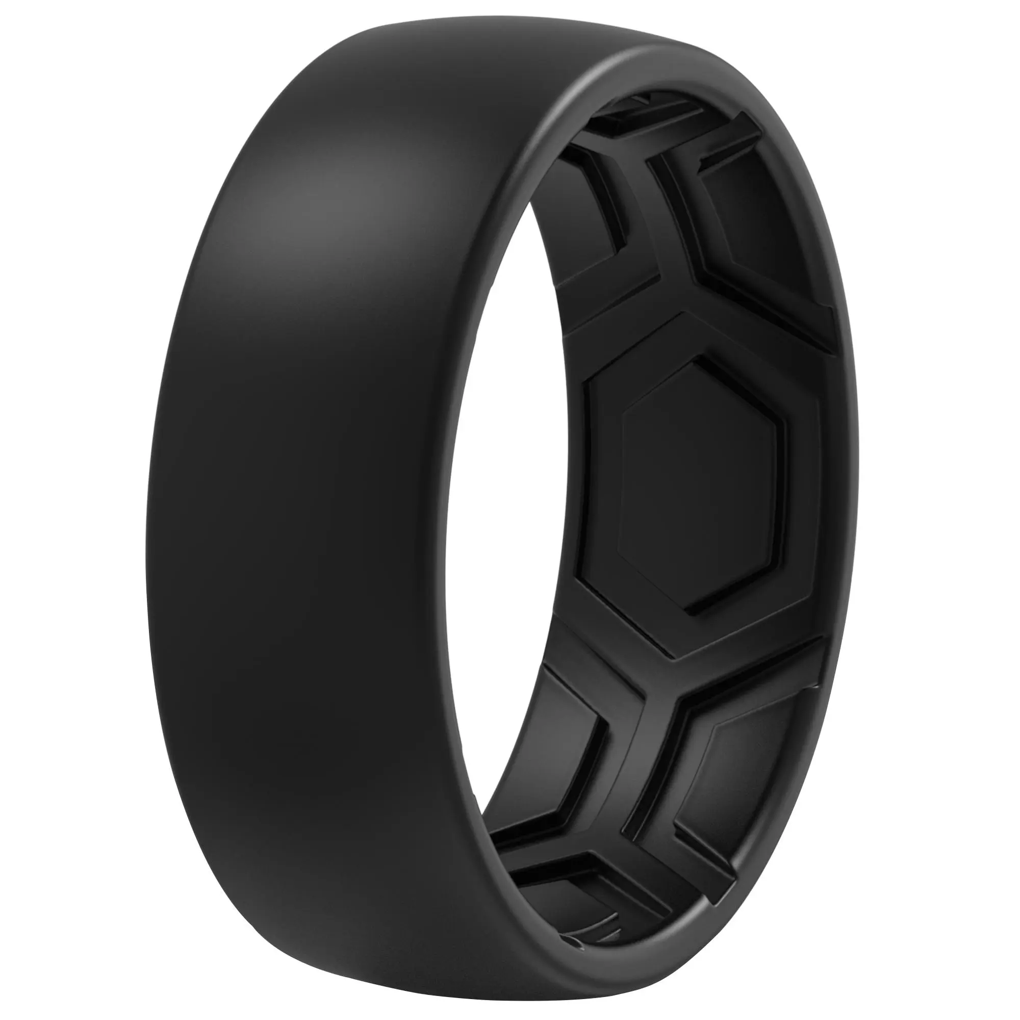 ThunderFit Men's Patterned Silicone Rings, 8mm Wide 2.2mm Thick Rubber Bands, Variety Multipack 1,4,7