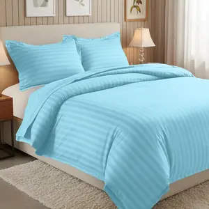 Mocassi 3-Piece Stripe Duvet Cover Set, 1800 Thread Count Hotel Premier with Silky-Smooth Finish