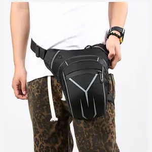 Men's Motorcycle Leg Side Bag, Multi-Pocket Riding Waist Belt Pouch with Reflective Strip, Motorcycle Hip Waist Bag, Casual Sports Bag, Waist Packs