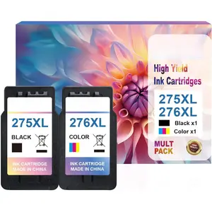 275XL 276XL Replacement for  275 and 276 Ink Cartridges Cannon Ink 275 276 XL PG-275 CL-276 Black Color Ink  for PIXMA TS3722 TR4720 TS3522 TS3520 TR4700 TS3720 Printer (2-Pack)
