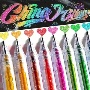 8/12/24 Color Glitter Gel Pen Set, Metallic Sparkle & Star Shine Gel Pens, Ideal for Diary, Scrapbook, Notes, Art, School Supplies, Gel Ink Pens