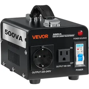 VEVOR Voltage Auto Converter Transformer, 3000VA, Heavy Duty Step Up/Down Power Transformer, 110V to 220V and 220V to 110V, with 3 US Outlets, 3 EU Outlets, LCD Display, Circuit Breaker ProtectionVEVOR Super Brand Day