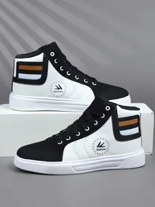 Men's High-Top Casual Shoes, Vintage Classic Military Sports Training Athletic Trainer Sneakers, PU Leather Lace-Up, Thick Sole, Breathable Comfort, Footwear