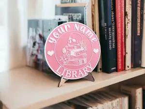 Personalized Color 3D Printed Bookish Decor for Book Nook with Stand, Name Library Sign Bookshelf Sign, Book Lover Gift, Reader Gift