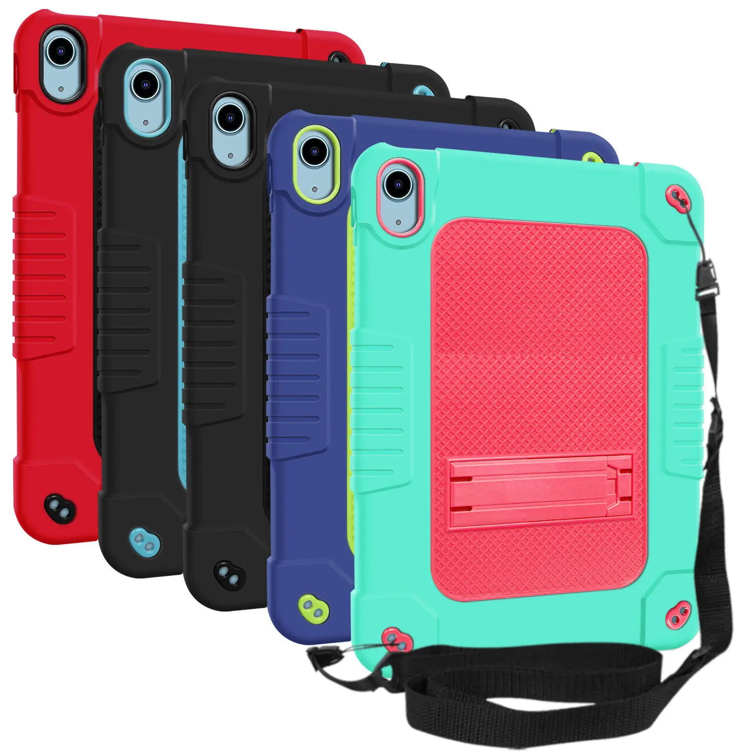 Doemoil case Apple ipad Mini 1 2 3 4 5 6, iPad 9.7 inch 5th 6th 2017 2018,  iPad 10.2 inch (7th/8th/9 Gen), iPad 10th Generation 10.9" iPad Pro 11 2021/Air 5/Air 4 Rotatable Stand Shockproof Kids Hybrid Case