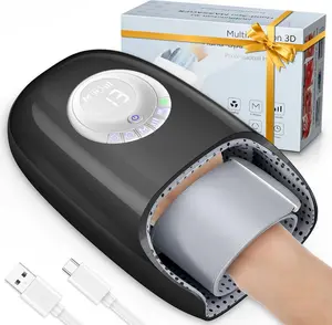 【Mother’s Day Gifts for Mom】Hand Massager with Heat and Compression, 3D Machine for Hand and Finger Relief, 6 Levels Pressure Point Therapy for Wrist & Palm Kneading, Gifts for Women, FSA Black