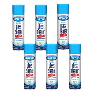 Sprayway 23 oz. Glass Cleaner (6-Pack) , Streak Free Glass & Mirror Cleaner, Fast Drying No Rinse Foam Spray, Heavy Duty Yet No Drip Formula, Leaves Crystal Clean Shine & Fresh Scent, For Windows Fiberglass Glass Surfaces