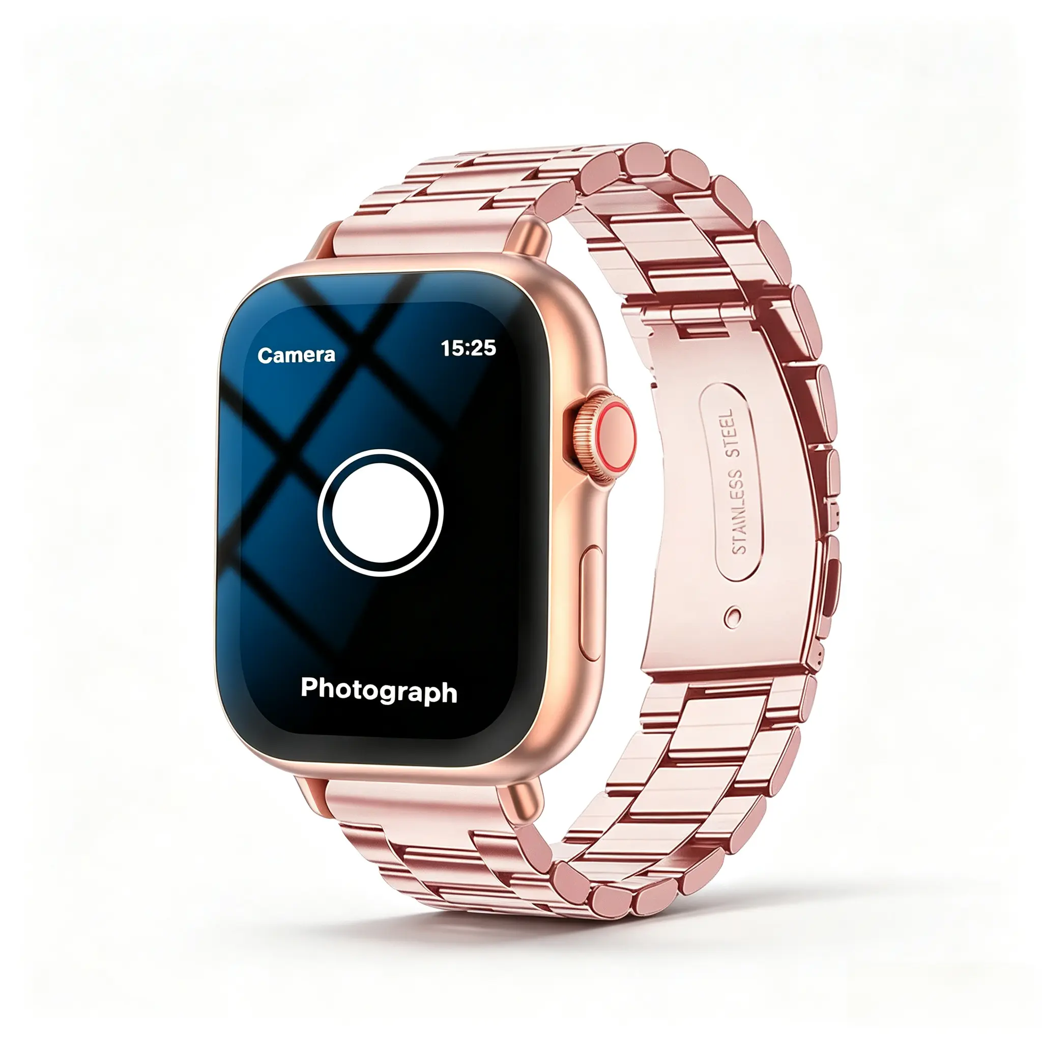 Smartwatch, comes with 1 silicone watch strap, supports hands-free calls, music control, camera control, real-time weather forecasts, multiple workout modes, and an ultra-long battery life of 250 mA