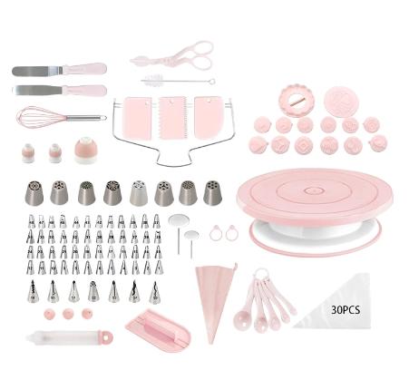 137 Pcs Cake Decorating Supplies Kit with Rotating Turntable, 58 Icing Tips, Piping Bags, Spatulas, Scrapers & Baking Tools Set for Beginners & Pros, Cake Decorating Set for Frosting, Birthday Cakes, Cupcakes 137 Pcs Cake Decorating Supplies Kit with Rotating Turntable, 58 Icing Tips, Piping Bags, Spatulas, Scrapers & Baking Tools Set for Beginners & Pros, Cake Decorating Set for Frosting, Birthday Cakes, Cupcakes