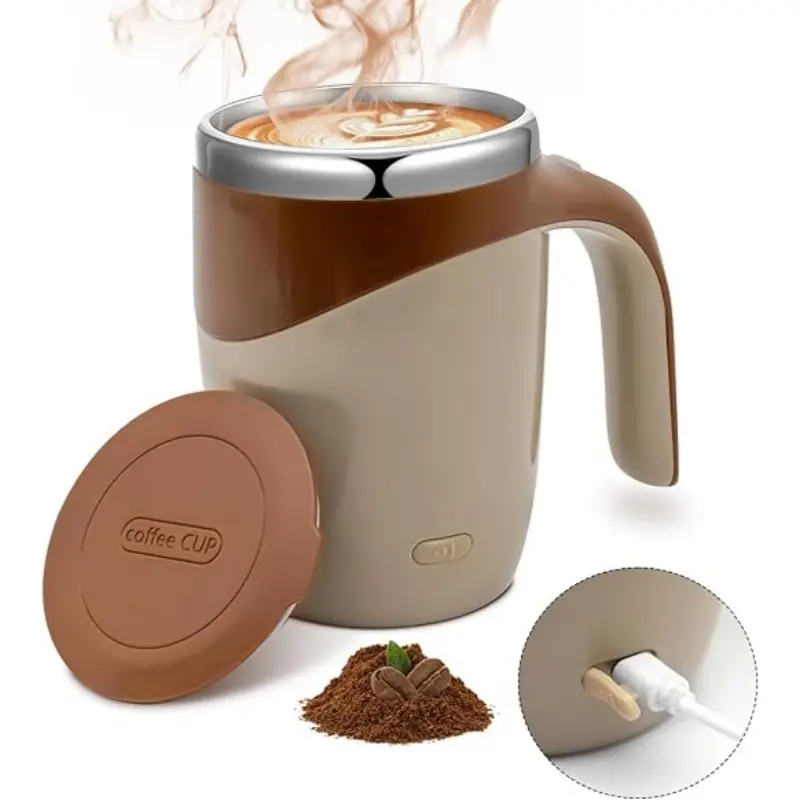 Automatic Coffee Mixing Cup USB Rechargeable Electric Stirring Cup BPA-Free Hands-Free Portable Smart Mixer Cup for Coffee Protein Shake Milk Tea Daily Use Hands-Free Electric Mixing Cup Food-Grade Leak-Proof Automatic Stirrer Cup Long Lasting Portable