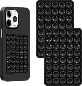 Sticky Phone Grip, Adhesive Suction Cup Phone Case Mount, Phone Grip with  Suction for Cellphone, Non Slip Hands-Free Phone Accessories Holder for Selfies and Videos (2pcs-Black)