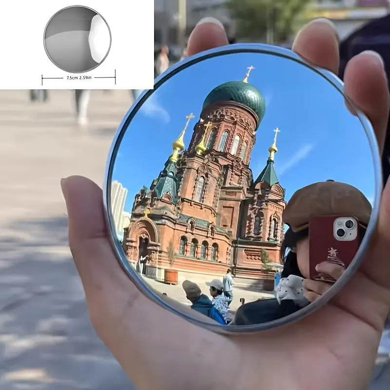 Travel Photography Mirror, Round Selfie Mirror, Wide Angle Convex Mirror, Travel Makeup Mirror, Portable Vanity Mirror, Portable Compact Design, High-Quality Reflection, Travel Gift