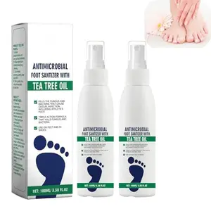Foot Sanitizer Spray with Tea Tree Oil, Tea Tree Oil Feet Sprays, Natural Clear Foot Sanitizer Spray, Quick-Drying & Travel-Friendly