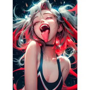 Funny Poster, Cute and Beautiful Anime girl doing face for the camera. A summer beauty and sexy manga woman. Anime cartoon posters, posters for Anime fans. Art posters decorate the wall Gifts