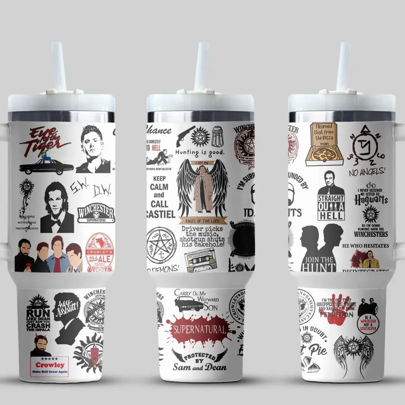 Supernatural Tumbler Cup 40oz With Lid+Straw