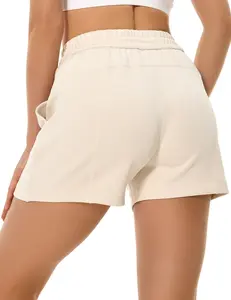 Colorfulkoala Modal Women's High Waisted Sweat 4'' Shorts with Pockets Fabric Spandex