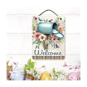 Courtside Market Mailbox, Welcome Spring 12x16Artboard with T