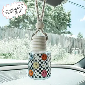 Smiley Checkered Wrap Scented Car Air Freshener