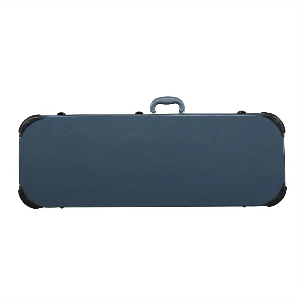 Square Flat Wood & PU Leather Electric Guitar Hard Case - Bottom & Side Bumpers, Molded Handle, Extra Neck & Bridge Padding, Plush Lined Interior, Large Interior Storage, 128.38 oz, 41.73x14.57x2.36 in, Fits ST, TL & Burning Fire 170 Style Guitars, Blue
