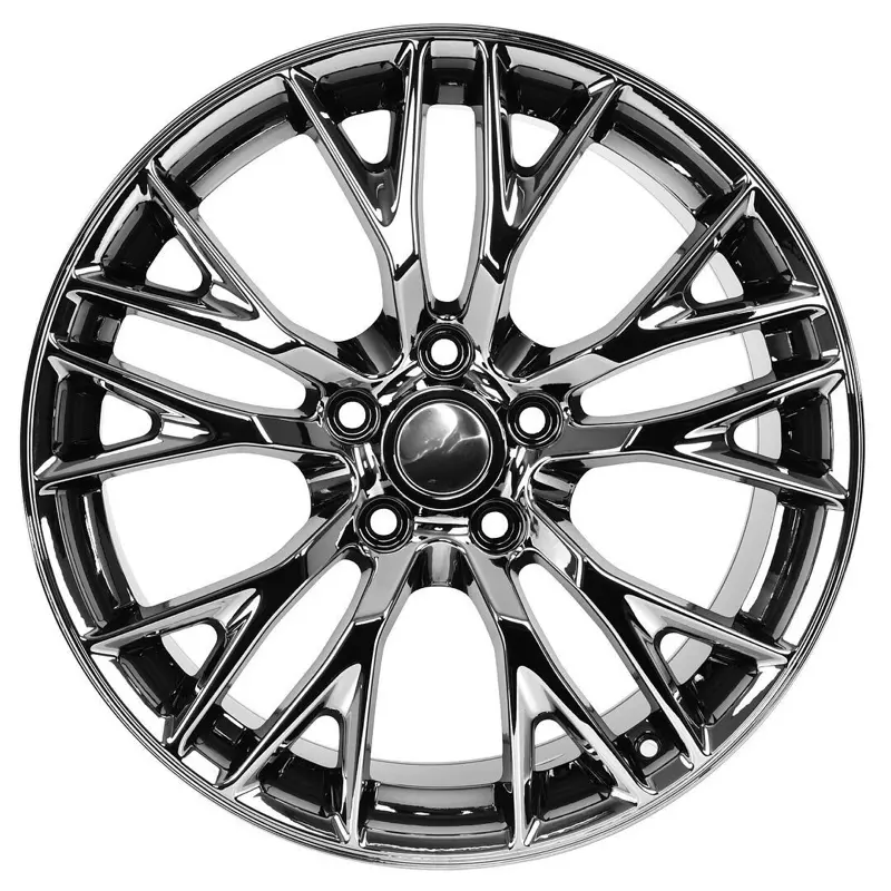 19" Corvette-Style Replacement Wheel, 19x8.5 Size, 5x120 Bolt Pattern, Gloss Black/Machined Finish