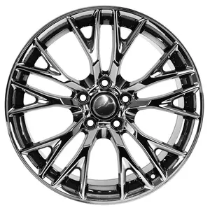 19" Corvette-Style Replacement Wheel, 19x8.5 Size, 5x120 Bolt Pattern, Gloss Black/Machined Finish