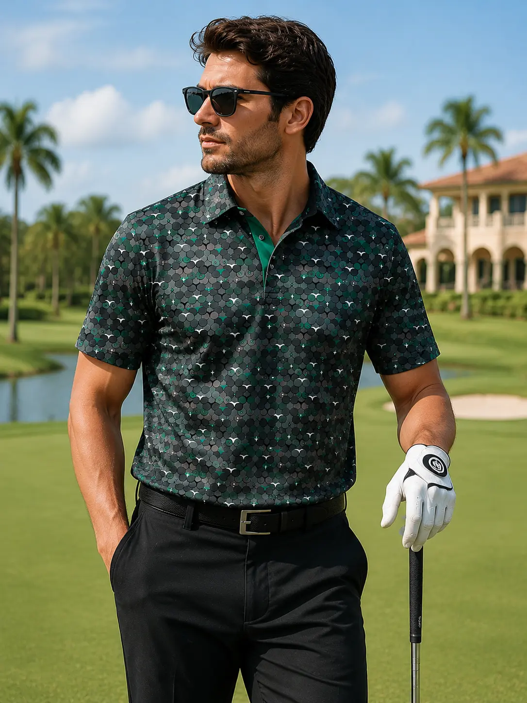 ZITY Men's Premium Golf Polo Shirt, Lightweight Breathable Performance Polo with 4-Way Stretch for Golf, Office and Casual Wear pop out polo