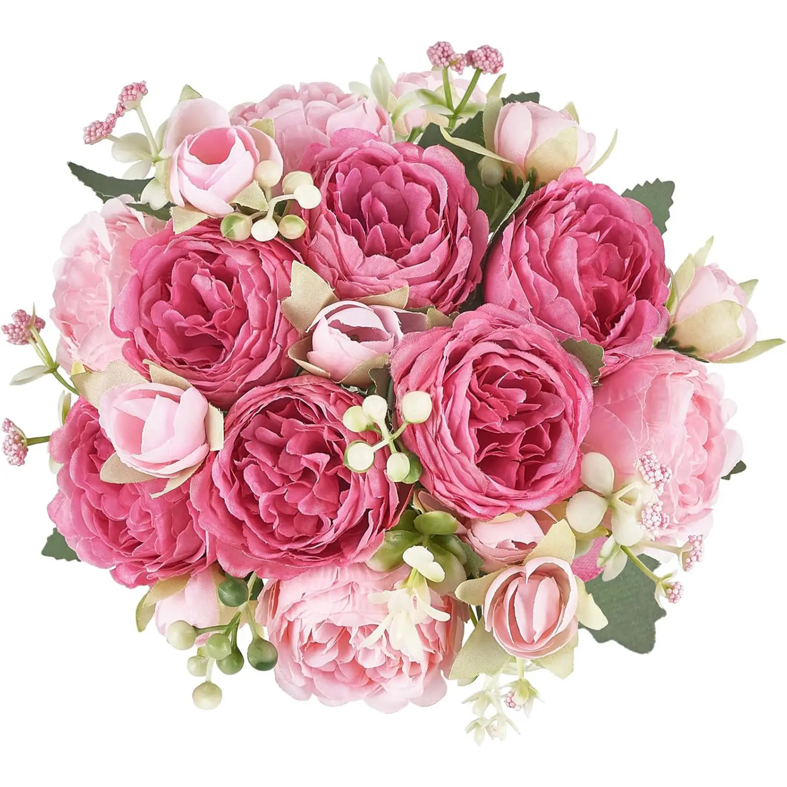 2 Packs Artificial Peonies, Realistic Silk Peony Flowers Bouquet, Fake Peonies Artificial Flowers For Wedding Centerpiece Table Party Home Kitchen Decoration