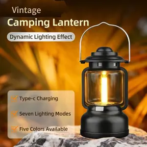 Outdoor Camping Light, Long-Lasting Rechargeable Lantern, Atmosphere Lamp for Tent, Picnic, Fishing, Yard, Balcony, Night Outdoors, Seven Lighting Modes