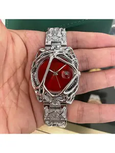 Alabaster Y2K Retro Quartz Watch for Men Vintage Millennium Style Unique Asymmetrical Design Fashionable Minimalist Luxury Timepiece Unisex Small Batch Limited Edition