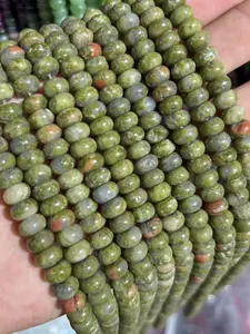 5x8mm Natural Stone Beads, 72pcs Plain Design, Hole Punched for Easy Stringing, Ideal for Bracelets, Necklaces, Crafts, Sewing Supplies