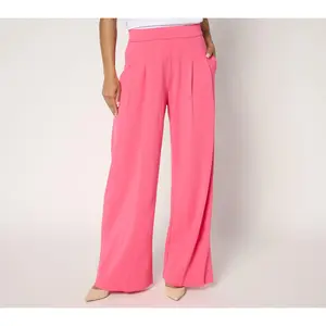 Isaac Mizrahi Live! Petite Sublime Stretch Ponte Wide Leg Pants