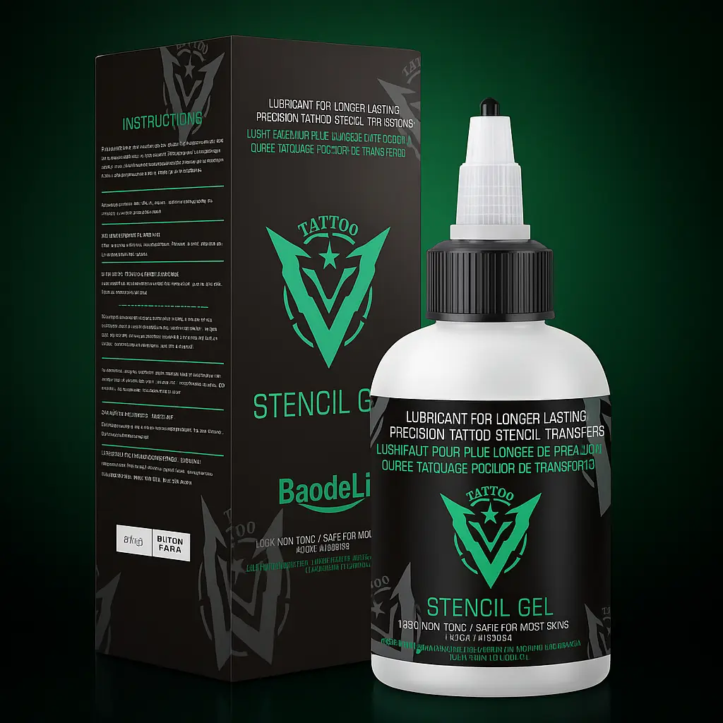 Megahit Tattoo Stencil Transfer Gel - 4oz Professional Vegan Safe Formula, Cruelty-Free Fast Dryer, Hypoallergenic Easy-to-Clean Adhesive for Precise Lines & Thin Layers Tattoo Art