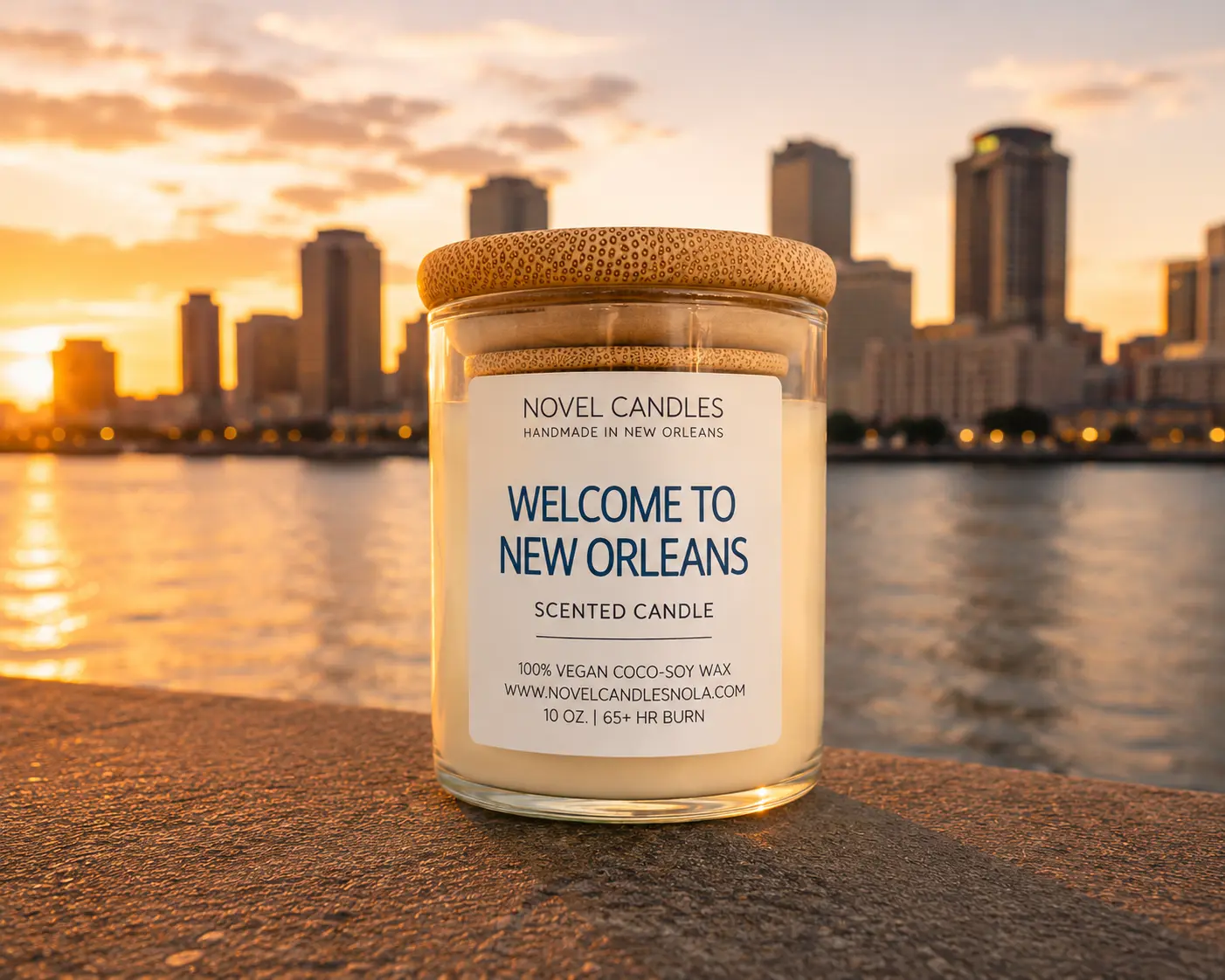 Welcome to New Orleans Scented Candle: Spicy Sweet Floral Citrus Bay Scent, Handmade in NOLA, Wedding Favor, Orleans Gift Idea