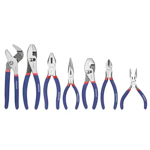 7-piece Pliers Set with Groove Joint, Long Nose, Slip Joint, Linesman and Diagonal Pliers for DIY Slim Jaw Plier Set