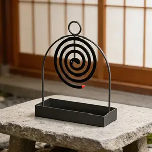 1 Pc Metal Incense Coil Holder – Hanging mosquito coil, incense sticks and incense burner stand. Durable and stylish design for indoor or outdoor use, perfect for living room, bedroom or camping décor and practical insect repellent support