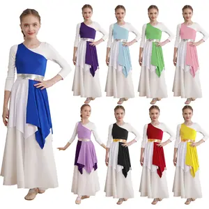 Girls One Shoulder Asymmetrical Lyrical Dance Tunic Dress
