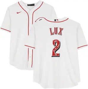 Gavin Lux Cincinnati Reds Autographed White Nike Replica Jersey with "Big Red Machine" Inscription - Fanatics Authentic Certified