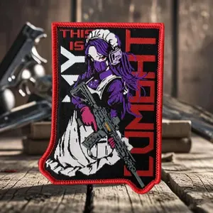 Anime Girl Morale Badge Chevron Tactical Printed Hook&Loop Patch for Clothes Military Army Armband Backpack Stickers