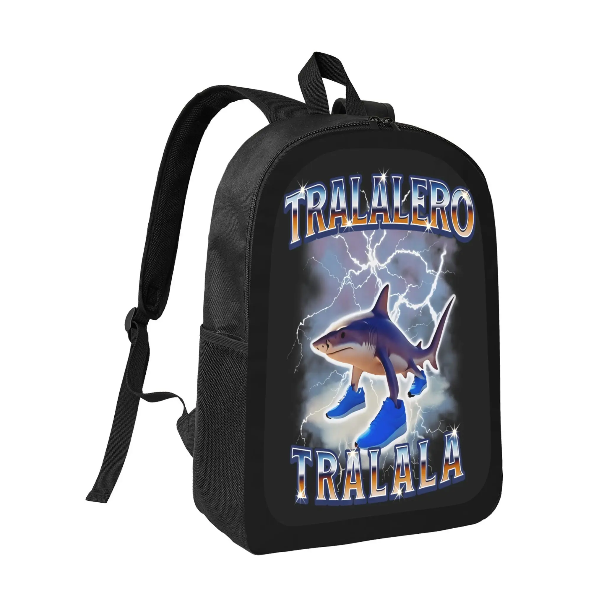 Tralalero Tralala Bootleg Brainrot Italian Brain Tumor Meme Printed Polyester School Backpack - Trendy Stylish Daypack, Casual Back to School Bag for Teenagers, School Backpacks
